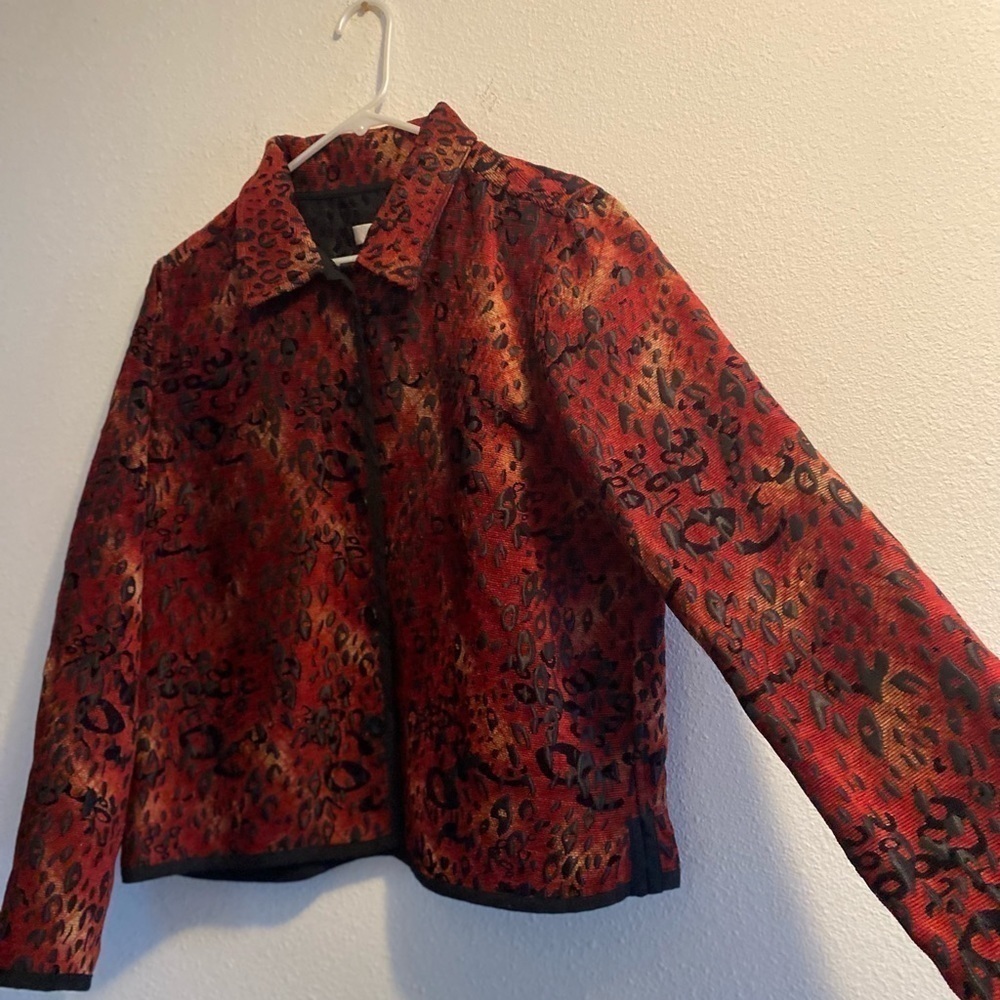 Christopher & Banks Black & Reddish / Rust Business Blazer Jacket. BEAUTIFUL! - Picture 8 of 15